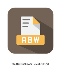 Abw text file format flat icon. symbol document files type. Can be used for websites, software, UI and mobile apps.