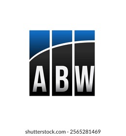 ABW three bars business finance logo template black blue