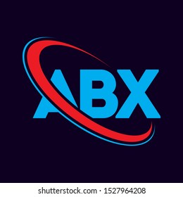 ABX letter Logo design, ABX letter, ABX design with blue and red color