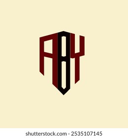 Logotipo de letra minimalista creativa de ABY. Diseño único del logotipo de la letra del alfabeto de las iniciales del Vector de ABY
