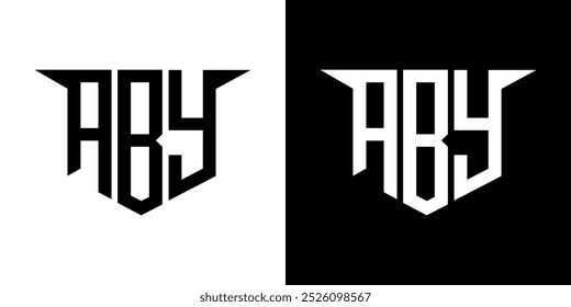 Diseño de logotipo de letra ABY con fondo blanco en ilustrador, estilo de superposición de fuente de alfabeto moderno de logotipo de Vector, diseños de caligrafía para logotipo, póster, invitación, etc.