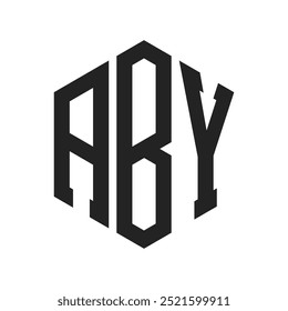 Diseño del logotipo de ABY. Letra inicial ABY Monogram Logo con forma de hexágono