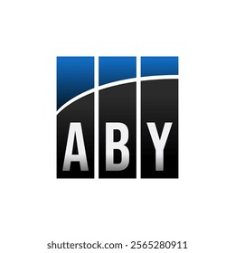 ABY three bars business logo template black blue	