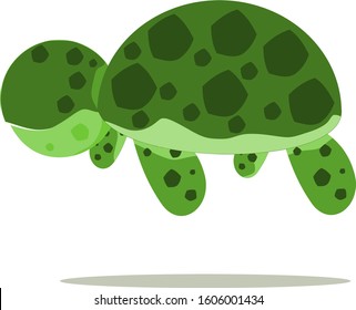 aby turtle vector image without eyes. green color withe background