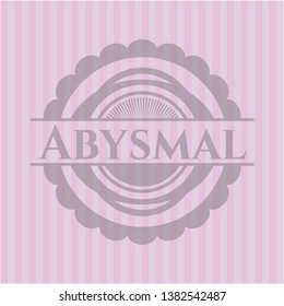 Abysmal pink emblem. Vector Illustration. Detailed.