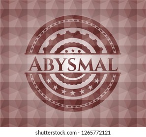 Abysmal red geometric badge. Seamless.