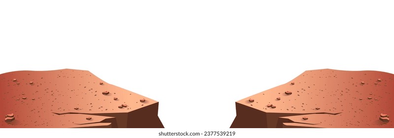 Abismo con grietas. Consecuencia del terremoto con fallas peligrosas como símbolo de catástrofe y brechas de vida con crisis vectoriales