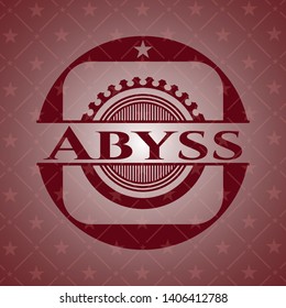 Abyss vintage red emblem. Vector Illustration. Detailed.