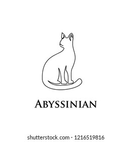 Abyssinian cat line logo icon designs vector illustration