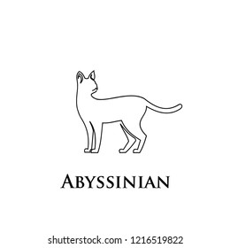 Abyssinian cat line logo icon designs vector illustration