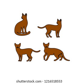 Abyssinian cat logo icon designs vector illustration