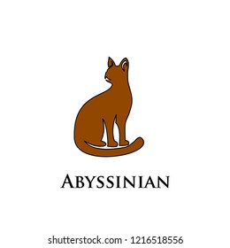 Abyssinian cat logo icon designs vector illustration