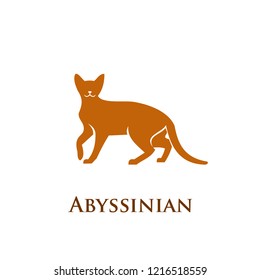 Abyssinian cat logo icon designs vector illustration