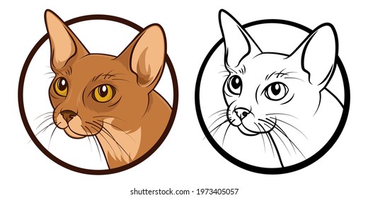 Abyssinian Cat. Cat logotype on a white background. Stock Vector Illustration