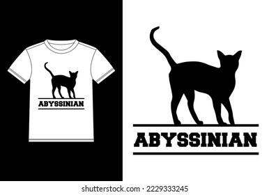 Abyssinian Cat T-shirt Design template, Abyssinian on Board, Car Window Sticker
