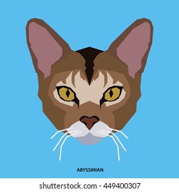 Abyssinian, Isolated cat breed, Vector illustration