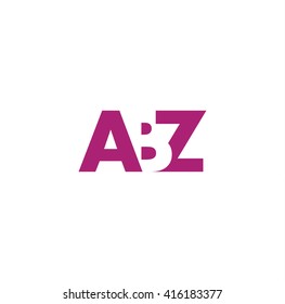 ABZ Logo. Vector Graphic Branding Letter Element. White Background