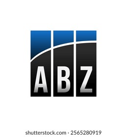 ABZ three bars business logo template black blue	