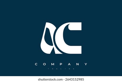 AC Abstract Geometric Logo Design. Modern and elegant logo design with simplistic typography elements, showcasing branding excellence.