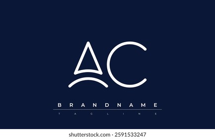 AC Abstract letter logo. This logo icon incorporate with abstract shape in the creative way