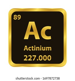 Ac - Actinium chemical element icon. The chemical element of the periodic table. Sign with atomic number. 