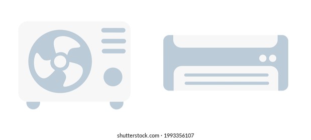 ac, air conditioner.  flat minimalist design vector eps 10