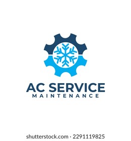 AC air conditioning repairman service vector logo design