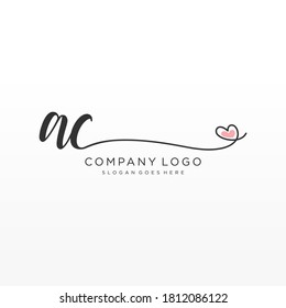 AC Beauty vector initial logo, handwriting logo of initial signature, wedding, fashion, jewelry, boutique, floral and botanical with creative template for any company or business.