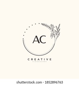 AC Beauty vector initial logo art, handwriting logo of initial signature, wedding, fashion, jewerly, boutique, floral and botanical with creative template for any company or business.