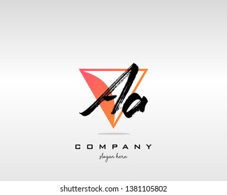 AC Brush Stroke Letter Logo Design. Colorful Paint Logo Leters Icon with Elegant Shape Vector Design.  