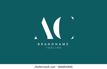 AC A and C Alphabet initial Letter Monogram Icon Logo vector illustration