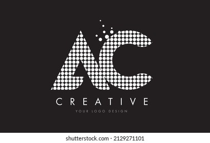 AC A C Dots Letter Logo Design White Magenta Bubble Circles and Swoosh