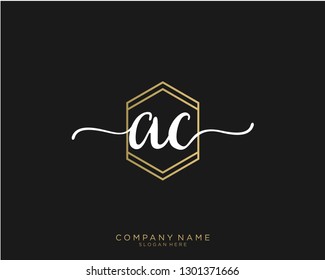 AC A C Initial handwriting logo template