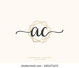 AC A C Initial handwriting logo template