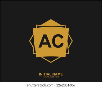 AC A C Initial logo letter with minimalist concept vector