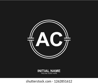 AC A C Initial logo letter with minimalist concept vector
