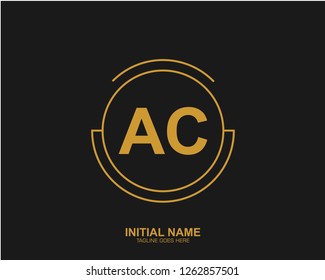 AC A C Initial logo letter with minimalist concept vector