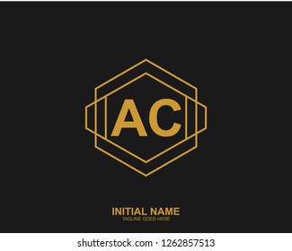 AC A C Initial logo letter with minimalist concept vector