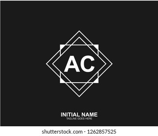 AC A C Initial logo letter with minimalist concept vector