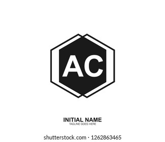 AC A C Initial logo letter with minimalist concept vector