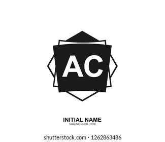 AC A C Initial logo letter with minimalist concept vector