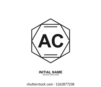 AC A C Initial logo letter with minimalist concept vector
