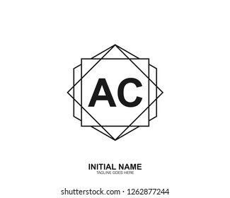 AC A C Initial logo letter with minimalist concept vector
