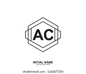AC A C Initial logo letter with minimalist concept vector