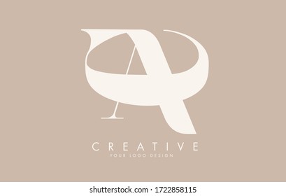 AC A C letters logo design. Long Tail and hugging letters effect vector illustration sign.