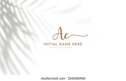 AC C A Signature initial logo template vector