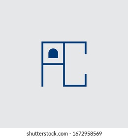 AC,  A and C, Uppercase Letter Initial flat and clean Logo Design Template Vector Illustration