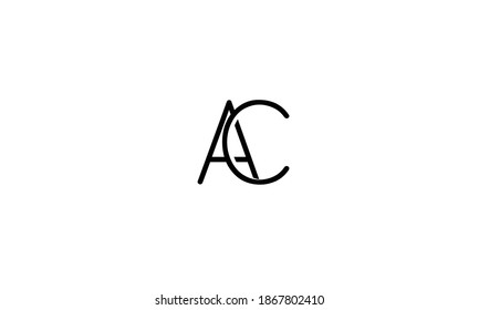 AC, CA, A, C abstract vector logo monogram template