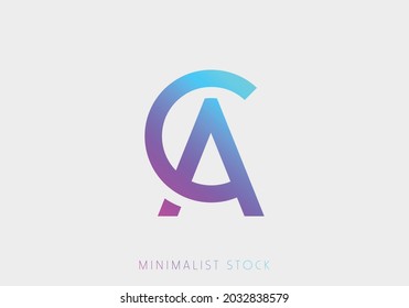 AC, CA, A, C Abstract Icon Logo Design Alphabet Monogram Illustration Initial Template letter for Business, Real Estate Brand Identity, Company, Building. Professional Minimalist Trendy Modern Design