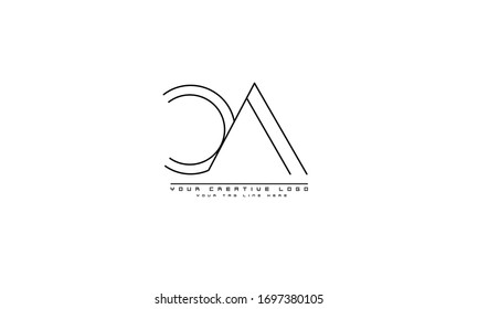 AC CA abstract vector logo monogram template